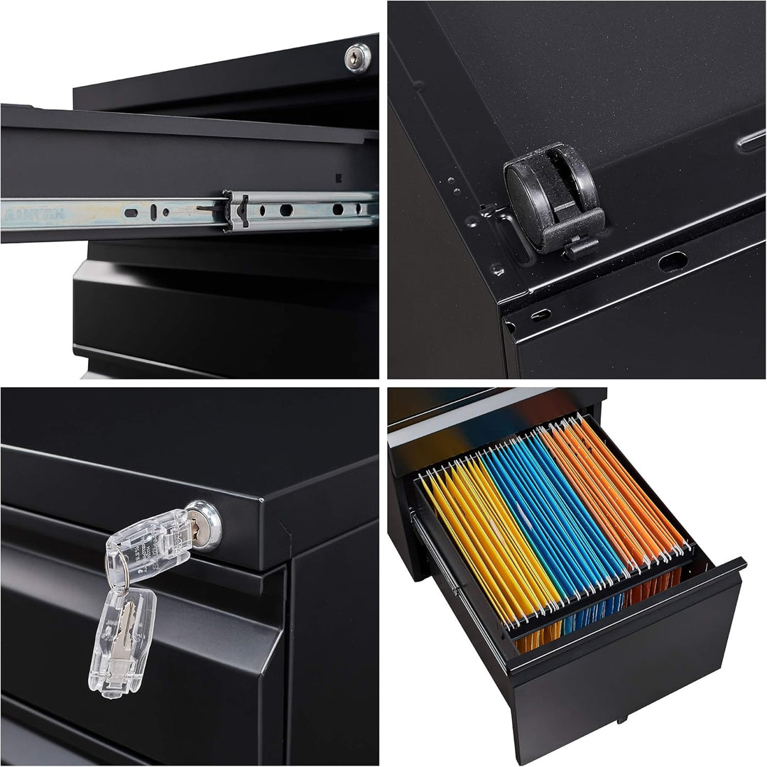 Rollcontainer Aktenschrank abschliessbar Büroschrank metallschrank File Cabinet Lagerschrank Beistel