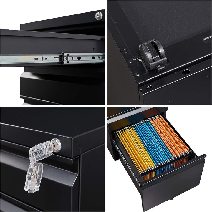 Rollcontainer Aktenschrank abschliessbar Büroschrank metallschrank File Cabinet Lagerschrank Beistel