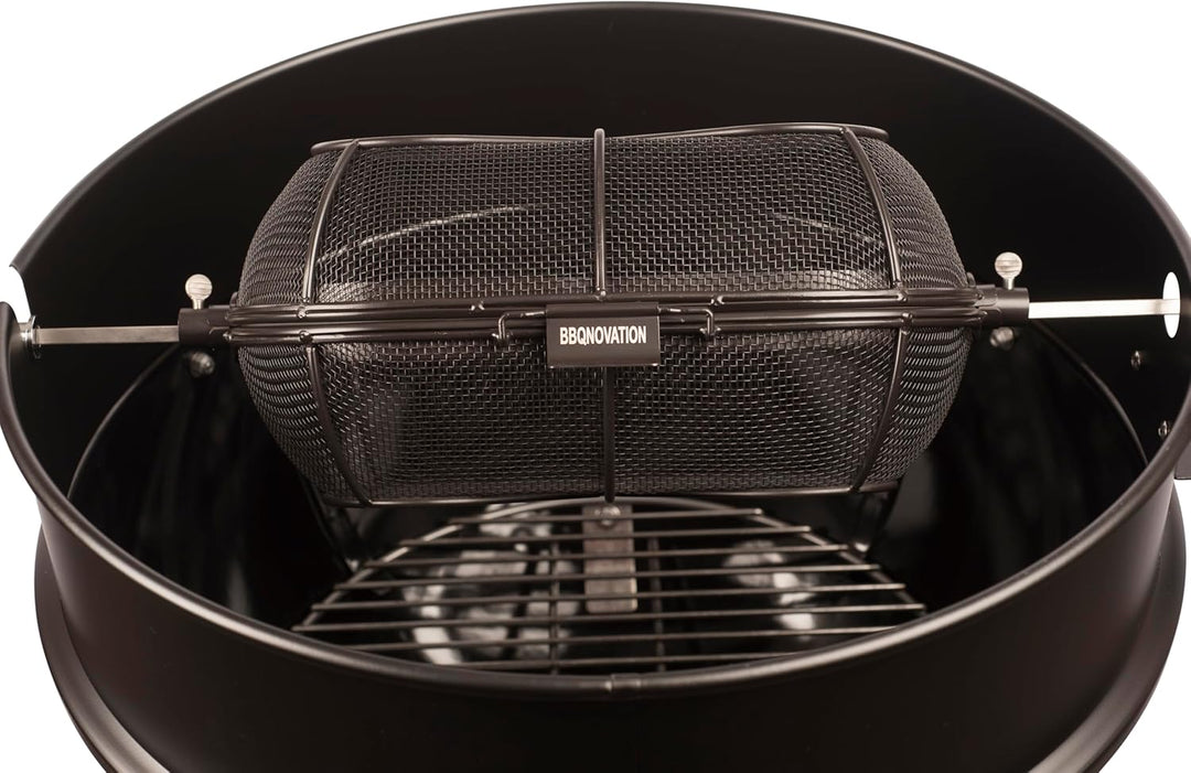 BBQNOVATION Grillkorb - Korb für Rotisserie - Drehspiess Korb - Universell bis einem Durchmesser von