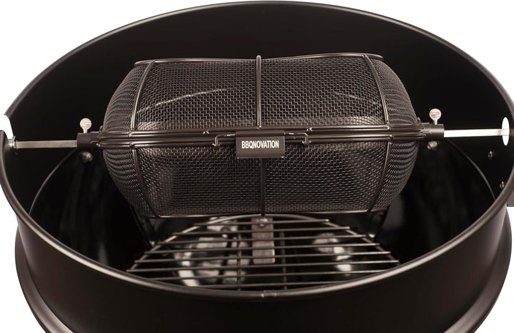 BBQNOVATION Grillkorb - Korb für Rotisserie - Drehspiess Korb - Universell bis einem Durchmesser von