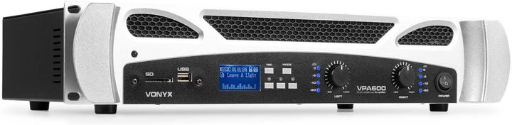 Vonyx VPA600 Verstärker 2x 300 W mit Bluetooth und MP3-Player