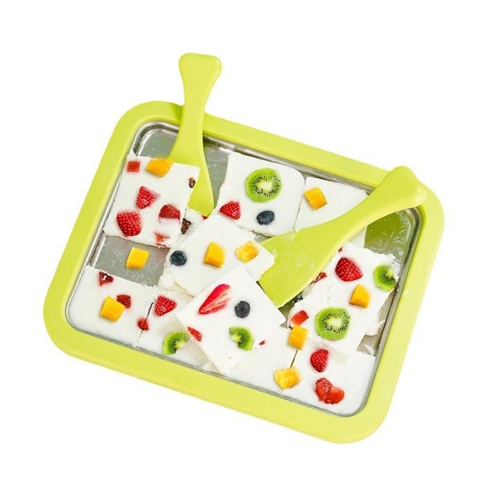 Eisplatte zum Eis Machen, Kommt mit 2 Spateln Ice Cream Machine, Ice Rolls Maschine, Eisenrollmaschi
