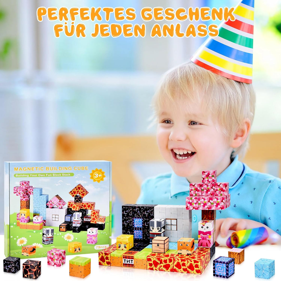Ulikey Magnetische Bausteine, Build Mine Magnete Welt Zauberportal Edition, Magnetische Fliesen Spie