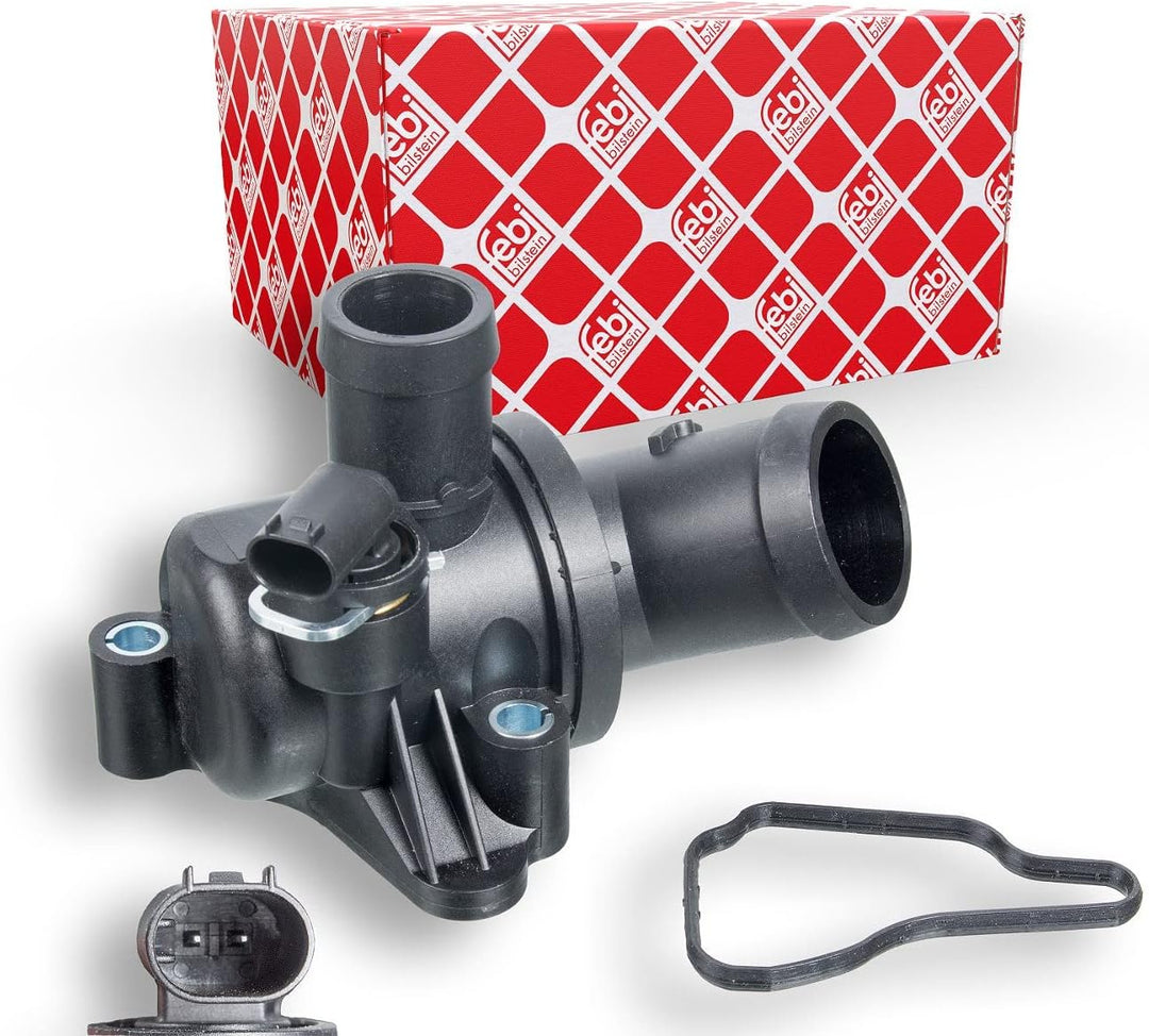 febi bilstein 37181 Thermostat mit Gehäuse, Dichtung und Temperaturschalter , 1 Stück