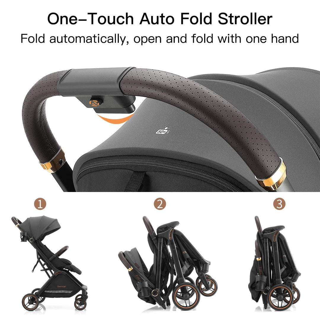 Gravity Faltbarer Kinderwagen, Tragbarer Reise-Kleinkindbuggy Mit Verstellbarer Rückenlehne & Sonnen