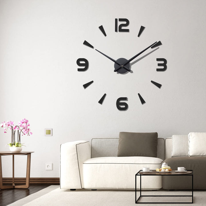 Warminn Wanduhr, DIY Aufkleber Wanduhr Moderne rahmenlose 3D-Wanduhr Römische Zahlen Spiegelaufklebe