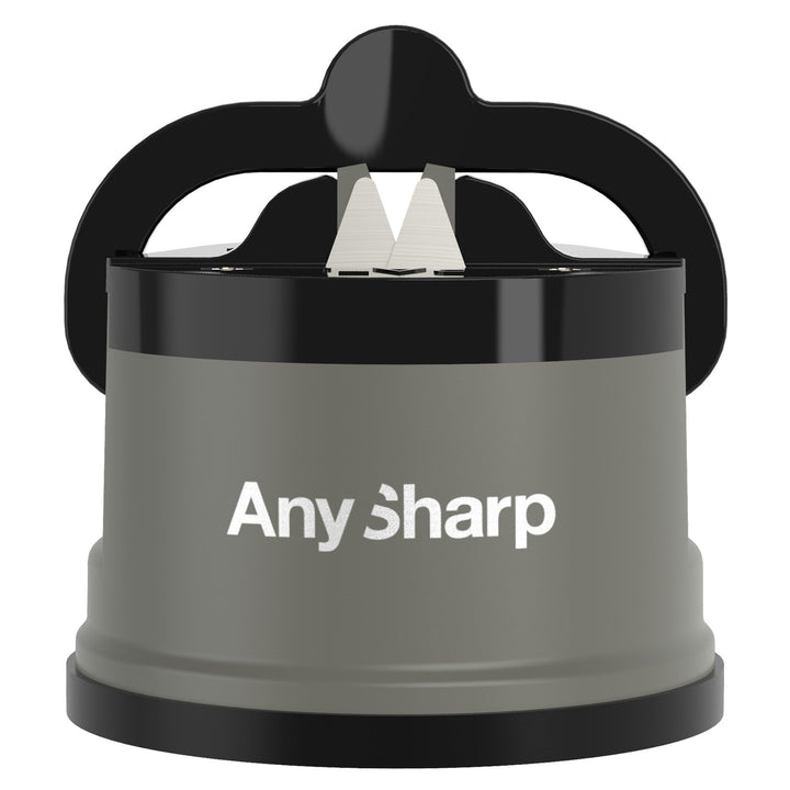 AnySharp Messerschärfer, Freihändige Sicherheit, PowerGrip Saugnapf, Sicheres Schärfen aller Küchenm