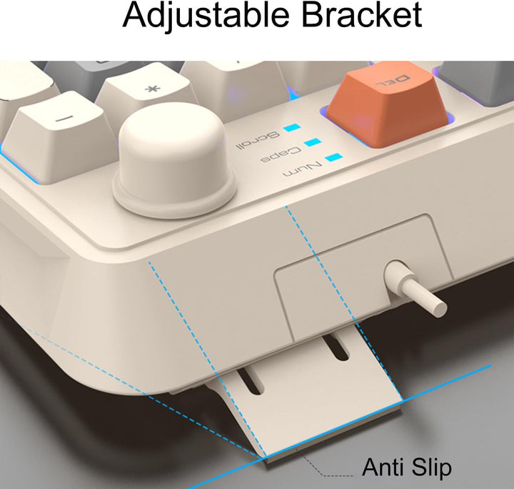 Lancoon Verkabelte Mechanische Gaming Tastatur mit 94 Tasten 3 Farbig Gemischte Tastenkappen Kühler