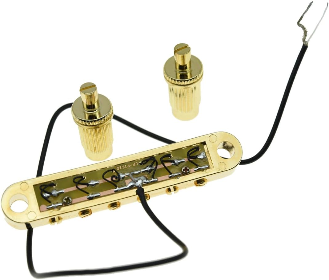 KAISH Tune-o-Matic Piezo Gitarre Bridge Pickup LP Piezo Guitar Bridge Pickup für Les Paul Gold, gold