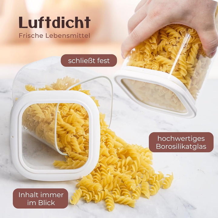 Vorratsgläser mit Deckel (2 x 2300 ml) – Vorratsdosen Glas mit Deckel, luftdicht & mottensicher | ec