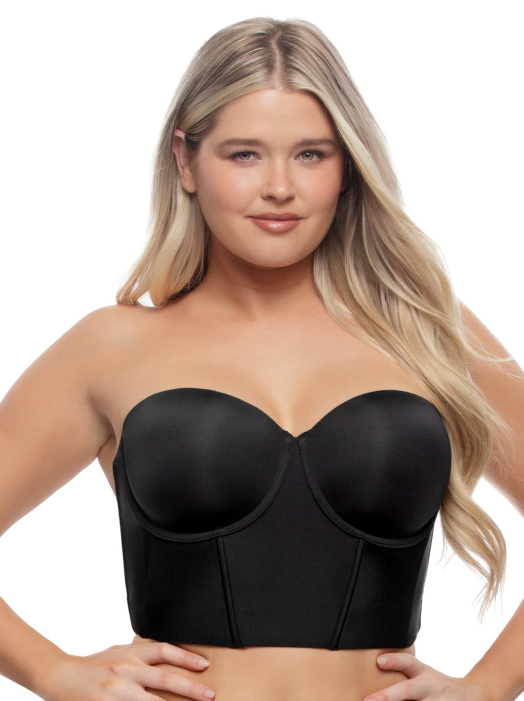 Felina Body Veil Longline Trägerloser Nahtloser BH - Plus Size Trägerloser BH mit breitem Rücken - T