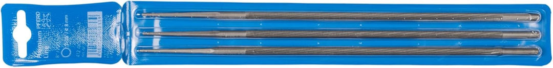 PFERD TOOLS Kettensägefeilen, 3 Stück, rund, 200mm x 4,8mm, Spiralhieb, Premium Line, in Kunststofft