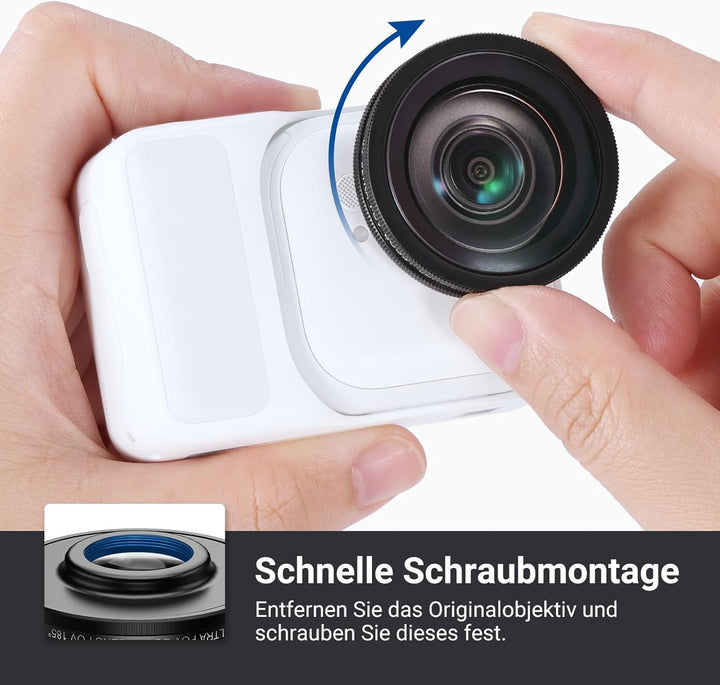 NEEWER Weitwinkelobjektiv kompatibel mit Insta360 GO Ultra, 185° FOV, mehrfachvergütetes HD Optische