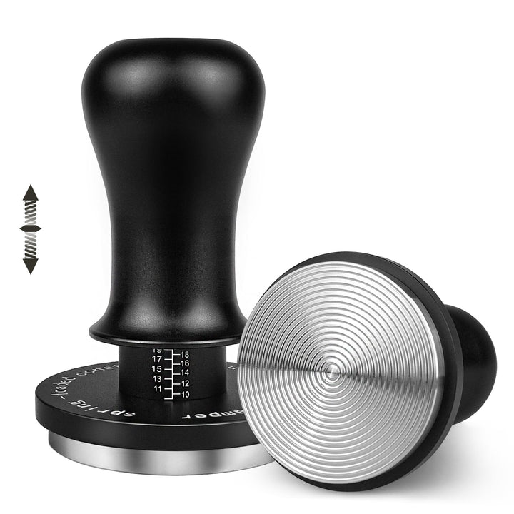 Tamper 54mm, 30lbs Druckregulierend Kaffee Tamper mit Feder, Anpressdruck Espresso Tamper mit Edelst