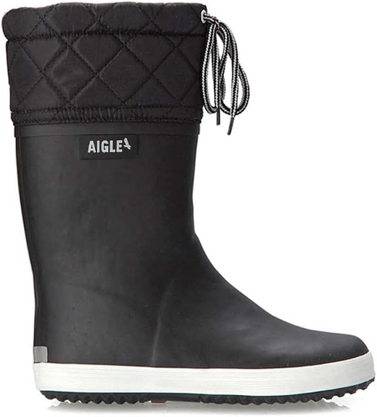 Aigle Unisex Kinder Giboulee 2 Gummistiefel 34 EU Schwarz Weiss, 34 EU Schwarz Weiss
