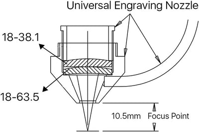 Cloudray Compound Engraving Nozzle Set Lens Diameter 18mm 20mm with Compound Lens for Laser Engravin