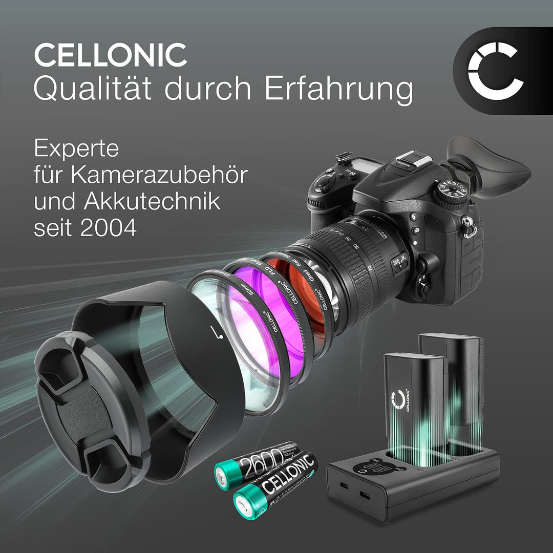 CELLONIC 2X Kamera Ersatzakku LP-E6 LP-E6N für Canon EOS 5D Mark II III IV EOS 5DS R EOS 60D 60Da 6D