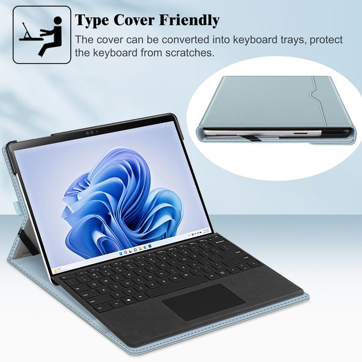 Fintie Hülle für Microsoft Surface Pro 9 13 Zoll (2022) - Multi-Sichtwinkel Hochwertigem Kunstleder