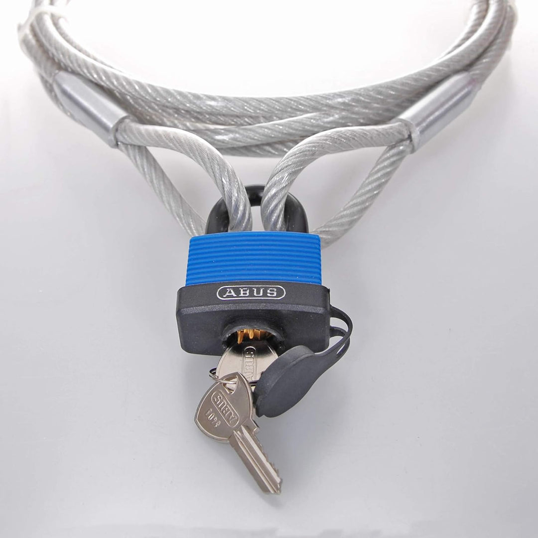 Drahtseile24 Schlaufenkabel, Drahtseil Ummantelt mit Schlaufen und ABUS Marine 70IB/45HB63 Stärke: ø