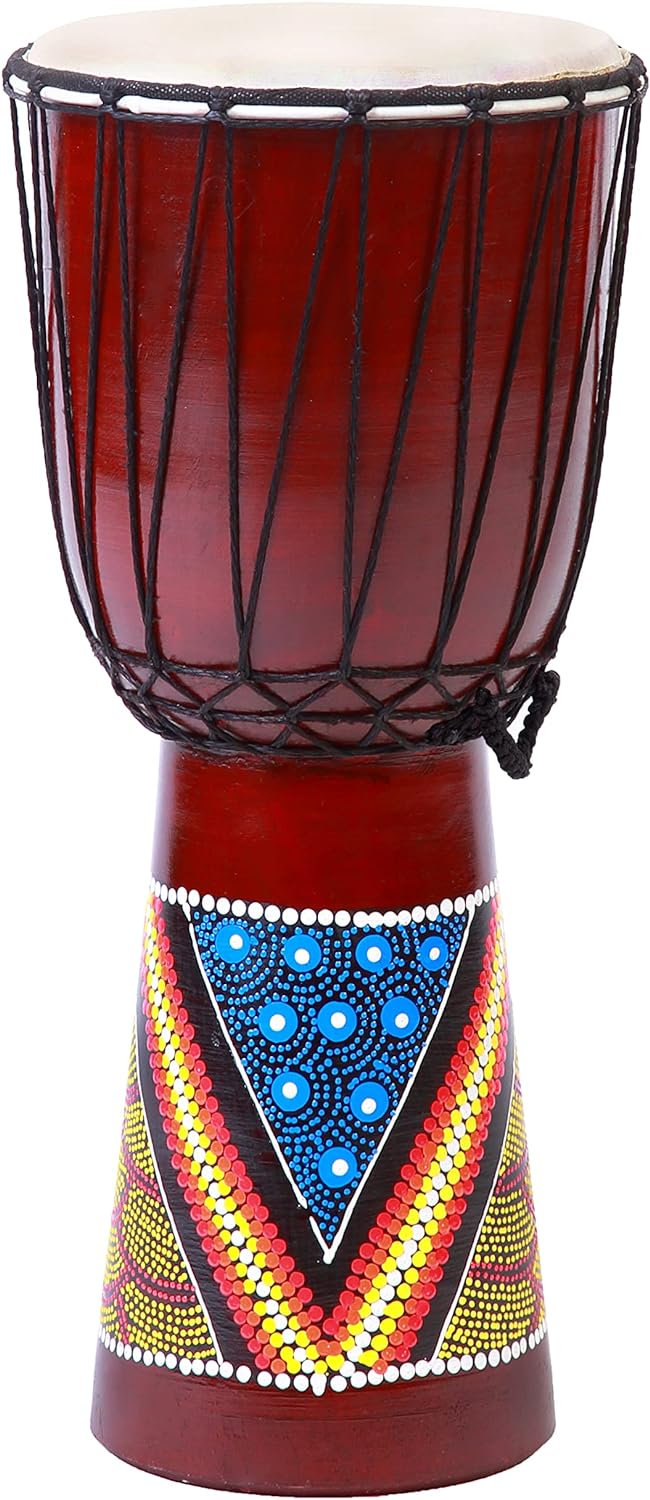 60cm Djembe Trommel Bongo Holztrommel Drum Darbuka Guter Klang Bunt bemalt