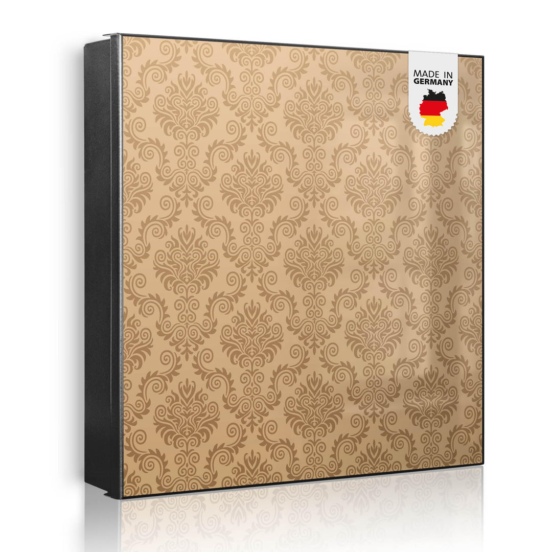 banjado® Grosser Schlüsselkasten Glas/Schlüsselbox 30cm x 30cm mit 50 Haken - Motiv Geigetapete/Schl