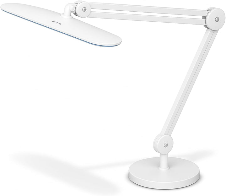 SEMPLIX LED Arbeits-Lampe Weiss: (117 PCS LED, 4fach dimmbar) Mit Tischstandfuss und -Klemme, höhenv
