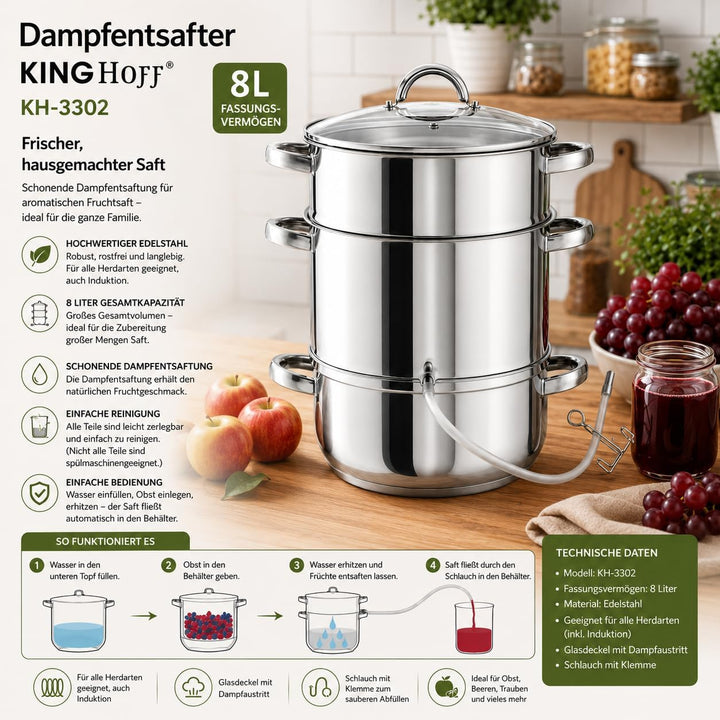 Dampfentsafter Kinghoff KH-3302 Saft 8L