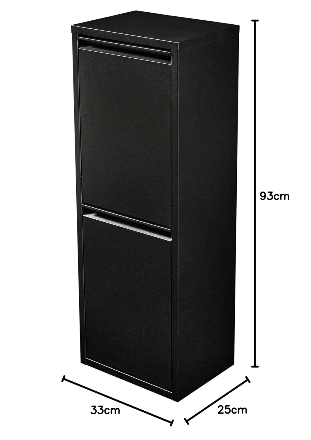 [en.casa] Mülltrennschrank Sollentuna Abfallschrank aus Metall 93 x 33 x 25 cm Mülltrennsystem mit 2