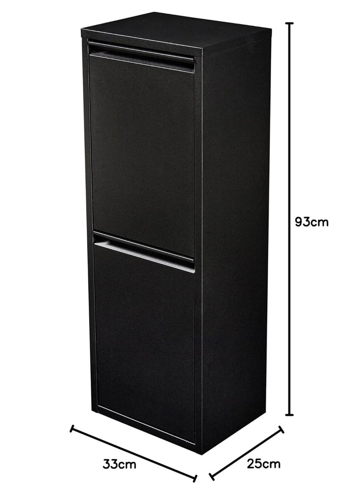 [en.casa] Mülltrennschrank Sollentuna Abfallschrank aus Metall 93 x 33 x 25 cm Mülltrennsystem mit 2