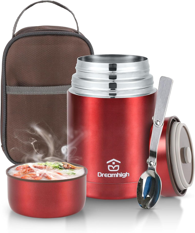 Dreamhigh® Thermobehälter für Essen 800 ml, Edelstahl Warmhaltebehälter Speisegefäss für Essen, Ther