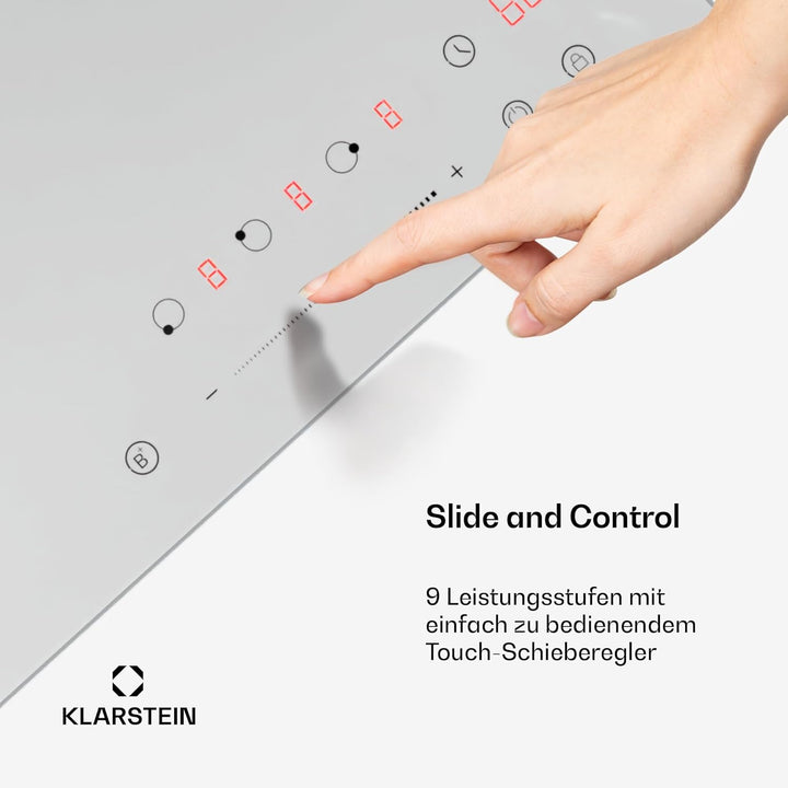 Klarstein Delicatessa Induktionskochfeld - 3-Zonen Einbau-Induktionskochplatte, 6600W mit Boostern,