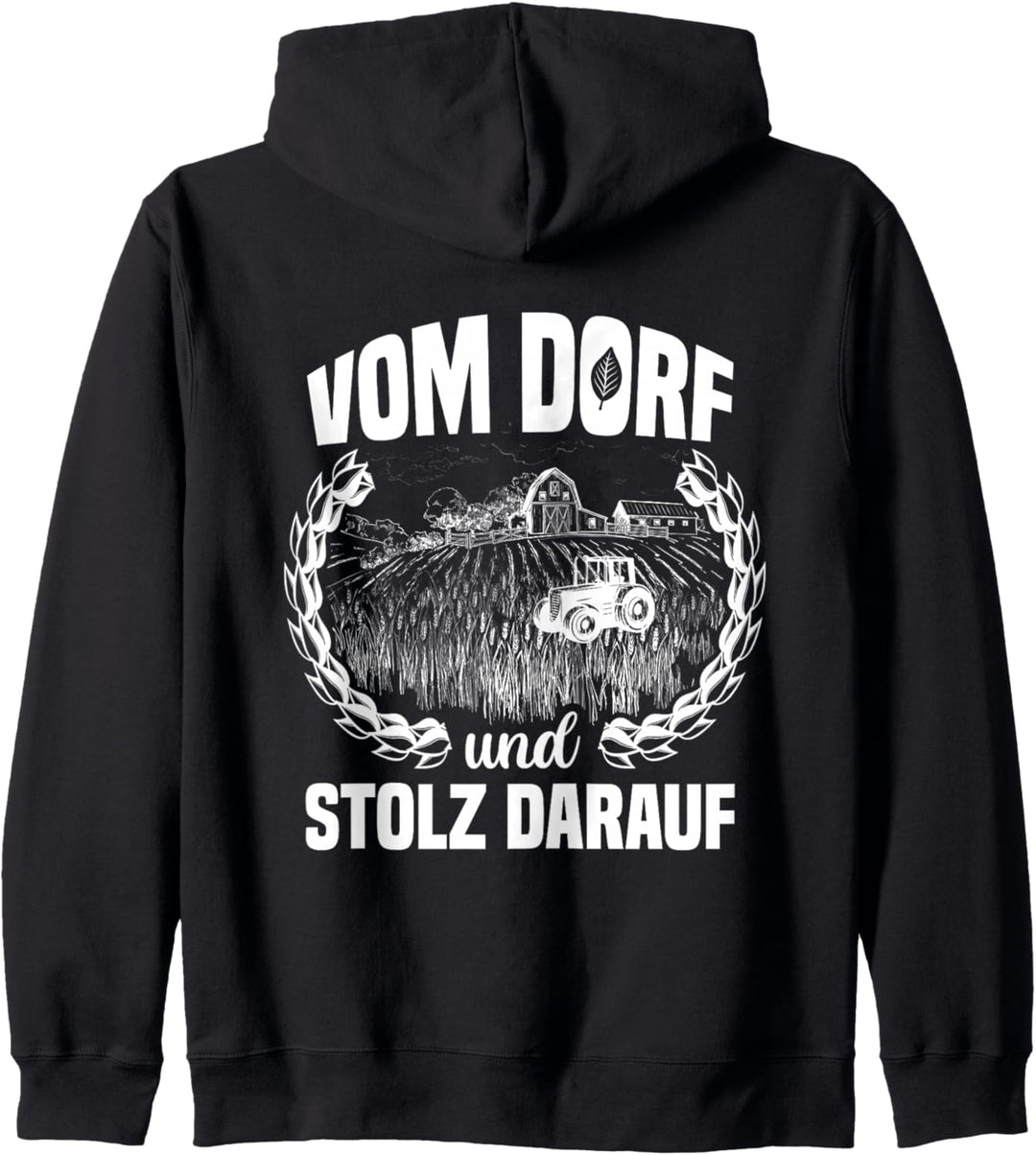 Backprint Vom Dorf und stolz drauf Kapuzenjacke