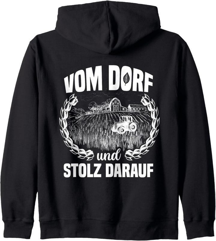 Backprint Vom Dorf und stolz drauf Kapuzenjacke