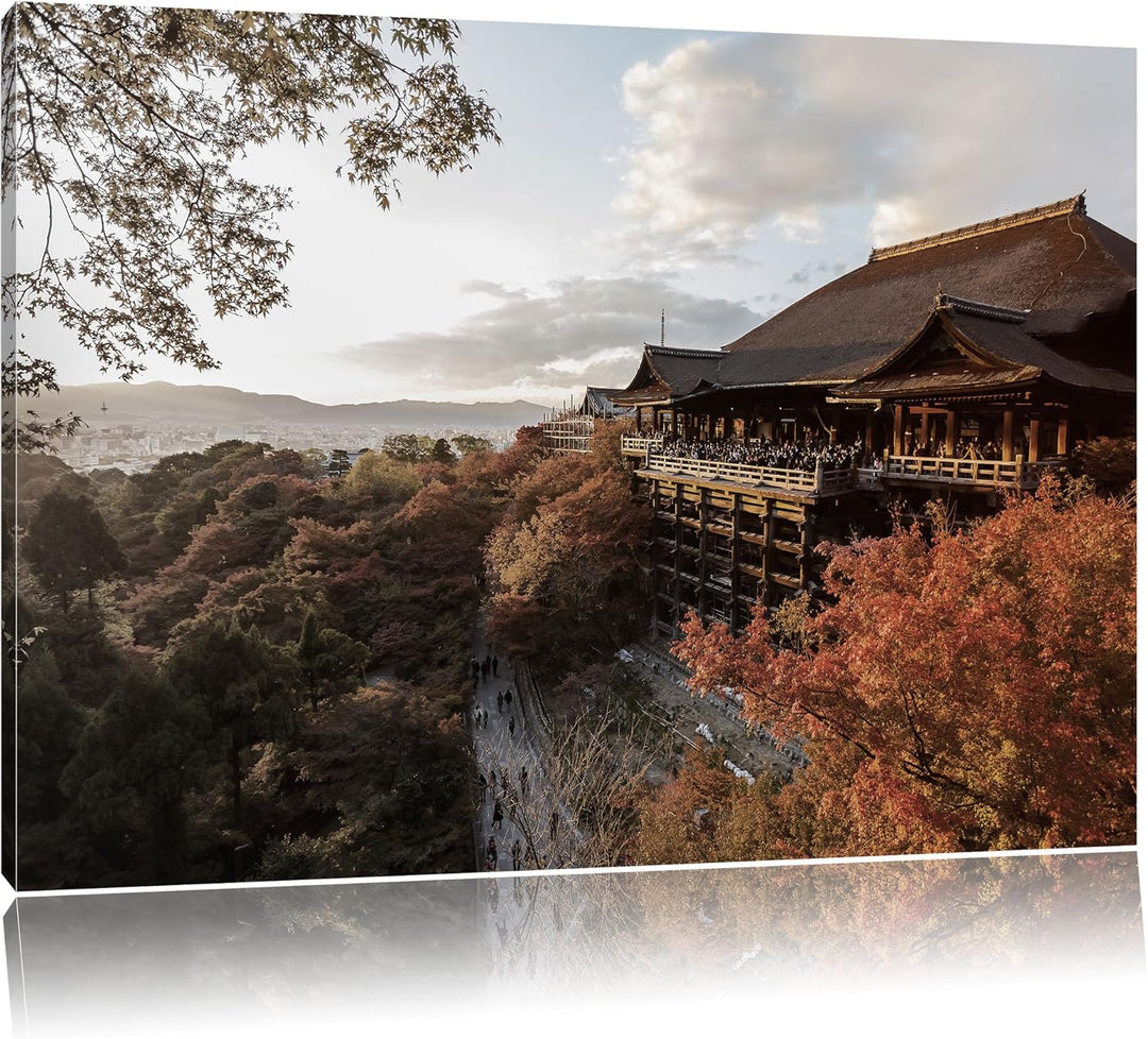 rieisger Kiyomizu-dera Tempel in Kyoto schwarz/weiss Format: 100x70 auf Leinwand, XXL riesige Bilder