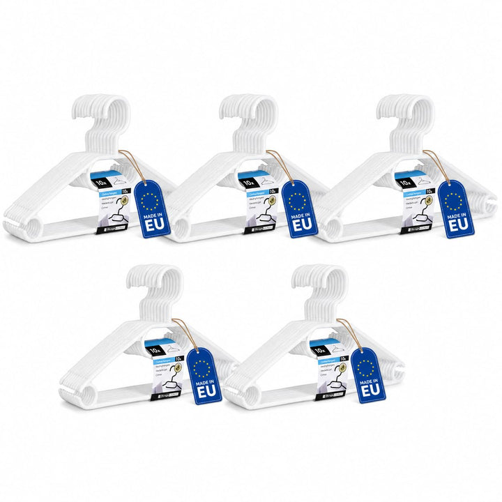 50 Kleiderbügel mit 360 Grad drehbaren Haken recycelter Kunststoff Bügel rutschfest, platzsparend, M