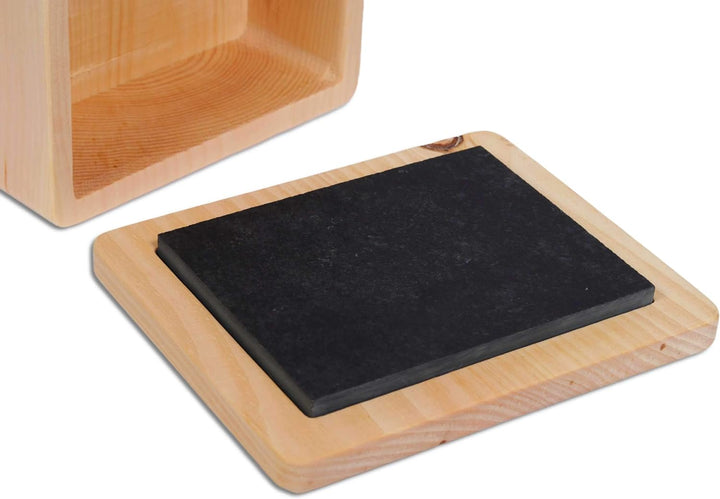 Dekobox Butterdose aus Zirbenholz inkl. Schieferplatte - Made in