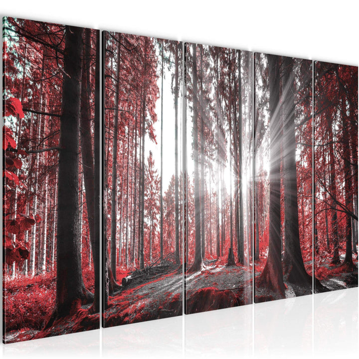 Runa Art Bild Wald Landschaft Wandbilder auf Vlies Leinwand 5 Teilig Wanddekoration Schlafzimmer Woh