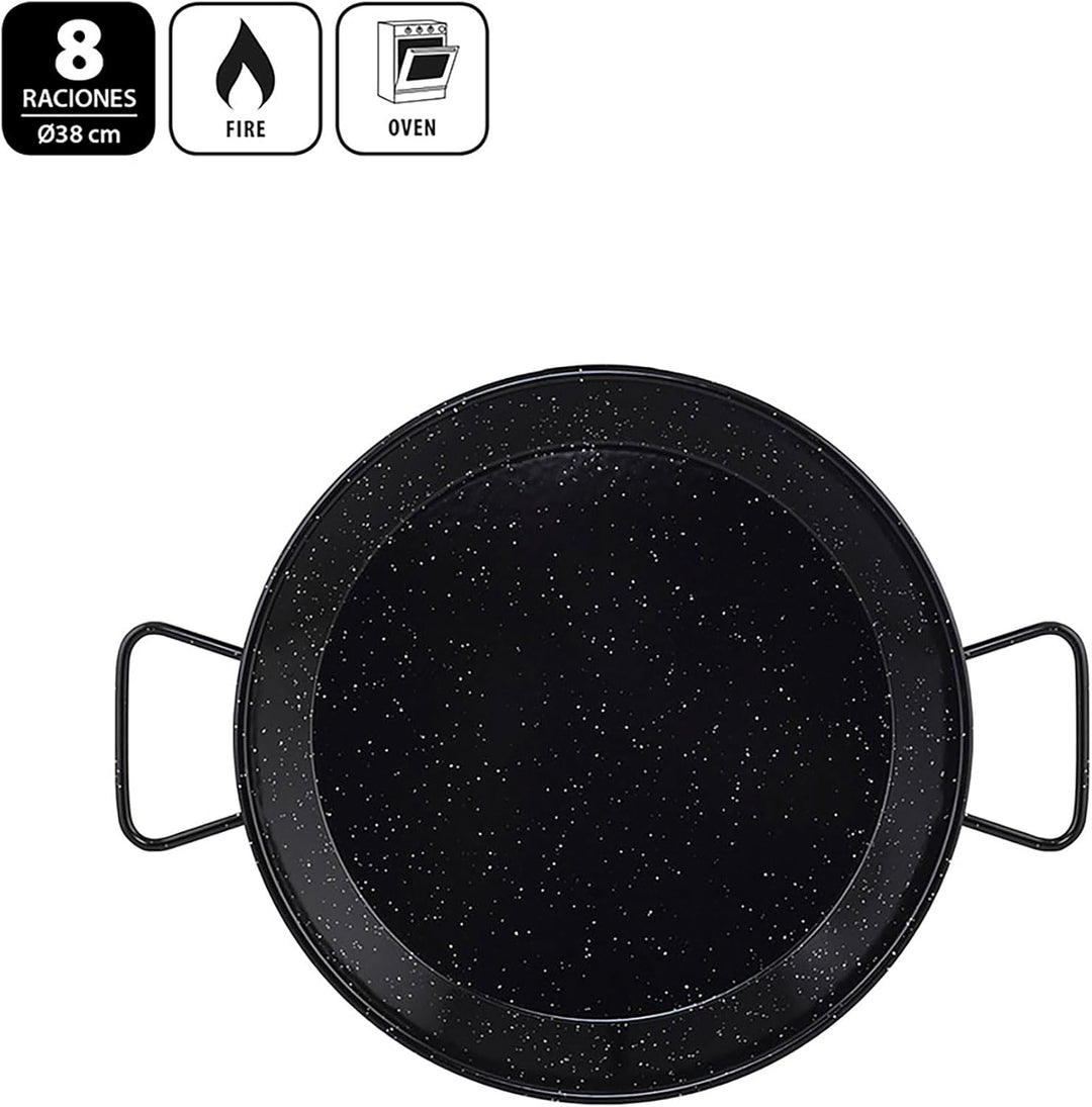 Metaltex - Paellabehälter aus emailliertem Stahl 8 Portionen 38 cm Emaille 8 Raciones, Emaille 8 Rac