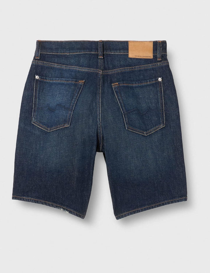 7 For All Mankind Herren Straight Denim Shorts 38 Dark Blue, 38 Dark Blue