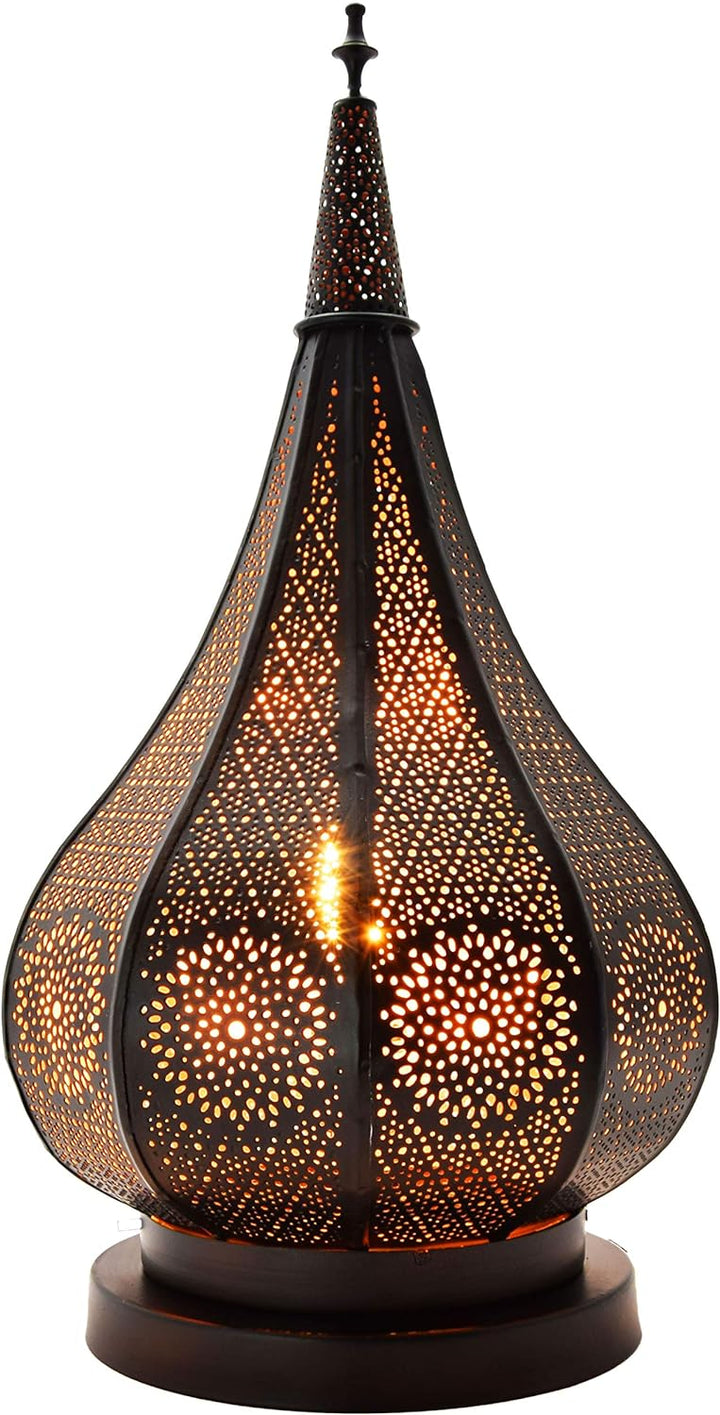 2er Set Orientalische Laterne aus Metall Ezana Schwarz 36cm | Marokkanische Gartenlaterne für drauss
