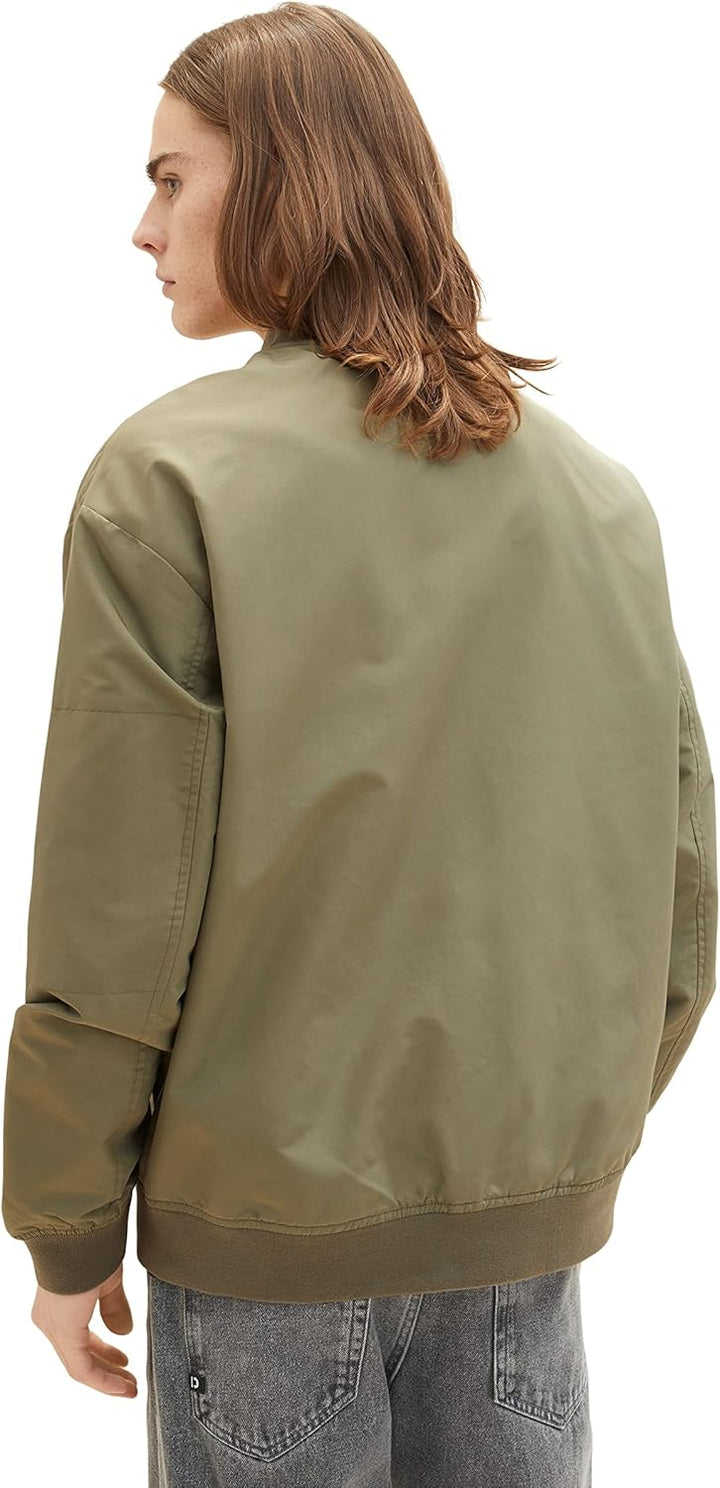 TOM TAILOR Denim Herren Bomber-Jacke mit Stehkragen L 10415 - Dusty Olive Green, L 10415 - Dusty Oli