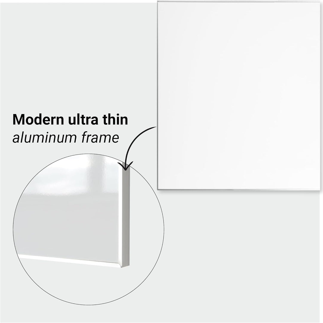 DESQ Whiteboard Ultradünnen Aluminium Rahmen - 45 x 60 cm, Magnethaftend, Frei schwebender 3D-Look 4