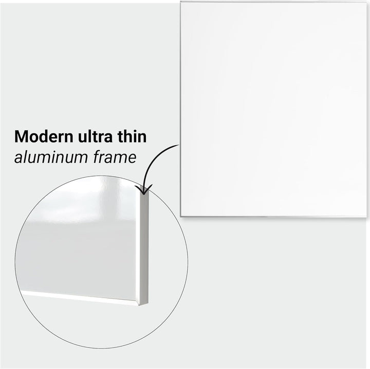 DESQ Whiteboard Ultradünnen Aluminium Rahmen - 45 x 60 cm, Magnethaftend, Frei schwebender 3D-Look 4