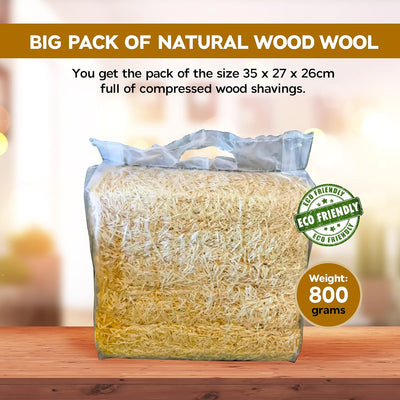 800g Naturbelassene Holzwolle | Holzspäne | Loses Verpackungsmaterial | Füllung für Geschenke und Ge