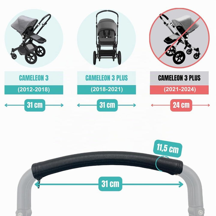 PROTEC TIF | Schutzhülle kompatibel mit der Bugaboo Cameleon 3 und Buffalo tragebügel (KUNSTLEDER) 1