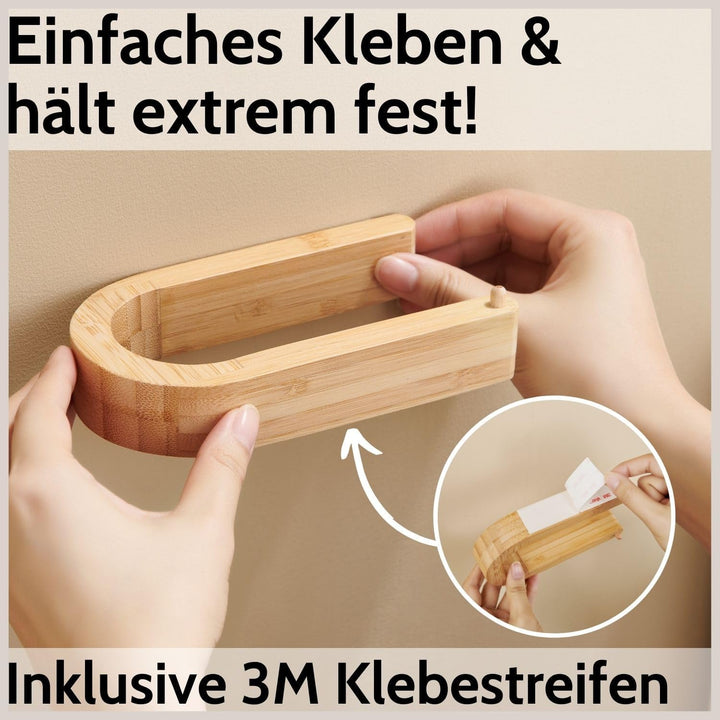 DEKAZIA® Toilettenpapierhalter Bambus | Toilettenpapierhalter Holz | Klopapierhalter Bambus | Klorol