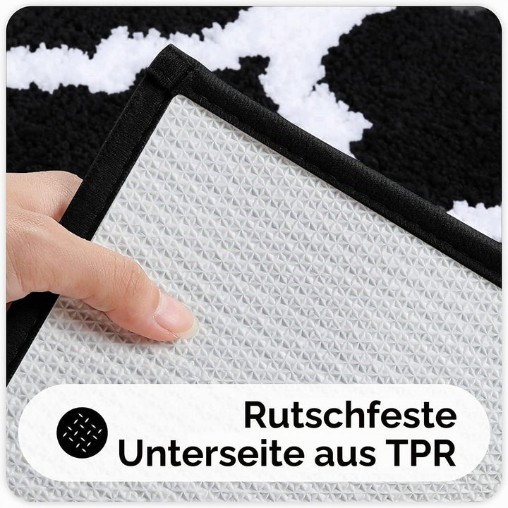 Homaxy rutschfest Badematte Badezimmerteppich Waschbar Hochflor Badteppich Flauschige Mikrofaser Bad