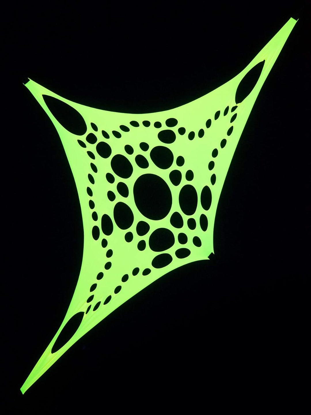 Schwarzlicht Segel Spandex | Progspy Neon Space Star II | Vanille | 1,5 x 3m | UV-aktiv | Leuchtend