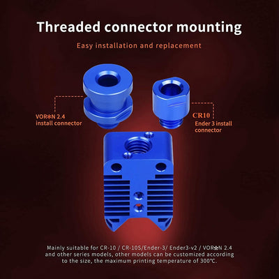 Upgrade Ender3 Keramik Heizkern CHC Hotend 24V Kupfer Heizblock Titan Heatbreak Verbesserte Düse Kom