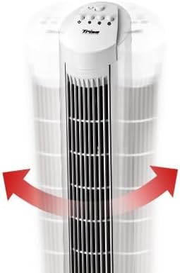 Trisa Turmventilator mit Kühlung - 60° Oszillation, 3 Stufen, Leise Betrieb, Starker Luftstrom, Kipp